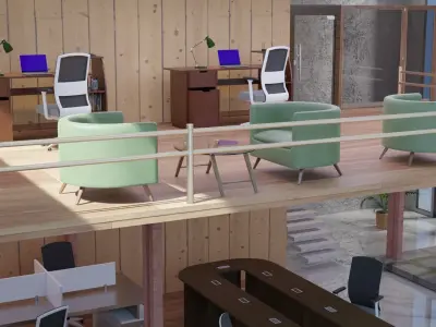 architect loft office building interior design  3D model