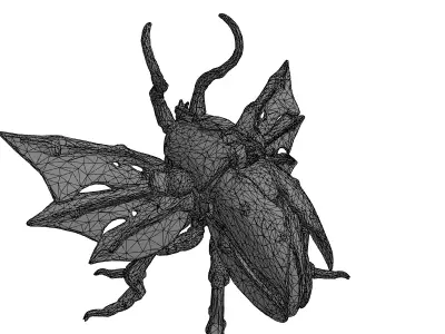 Steampunk Mechanical Beetle Robot Creature Low-poly 3D model