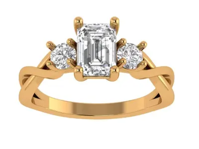 Radiant Solitaire Ring 3D print model buy