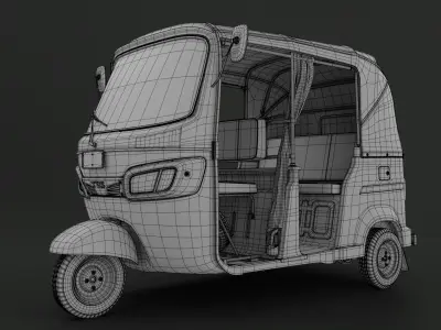 TRICYCLE - RICKSHAW  3D MODEL Low-poly 3D model