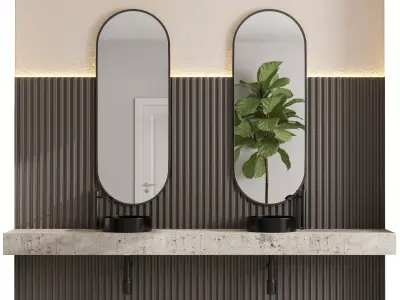 Bathroom furniture by inbani faucet set 09 Low-poly 3D model