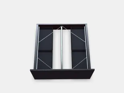 MALM Bed frame high w 2 storage boxes 15 3D model