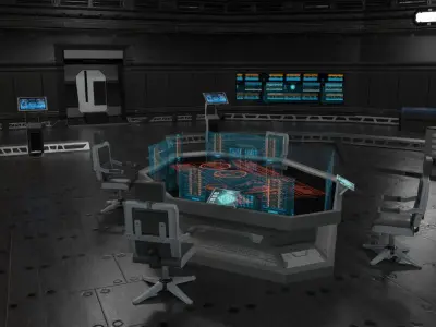 Sci Fi Interior Low-poly 3D model