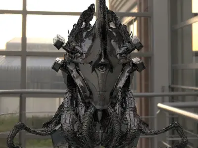 Sci fi helmet android 2 3D model