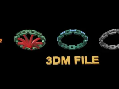 Hermes Style Link Diamond Band Ring Size 5 3D print model