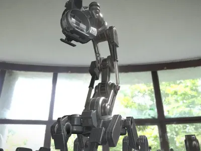 The Walking Mech Neck Collection Low-poly 3D model