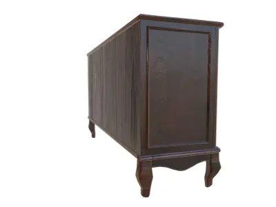 Wooden Floor Cabinet Low-poly 3D model