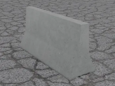 Concrete Road Barrier Low-poly 3D model