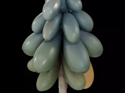 Realistic Hanging Papayas 3D model