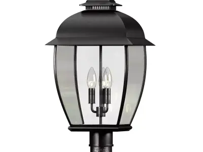 Quoizel Bain Outdoor Post Lantern in Mystic Black 3D model