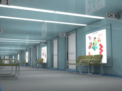 Hospital Hallway Corridor 3D model