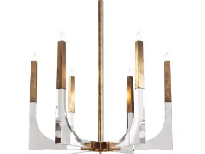 ACRYLIC FRAMED ARM CHANDELIER Low-poly 3D model