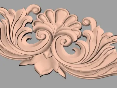 Door decorative flower 3D STL model used for CNC router E041 3D model
