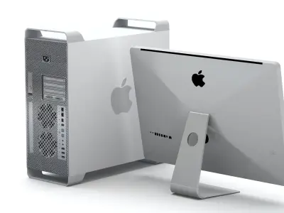 Apple Mac Pro and LED Cinema Display 3D model