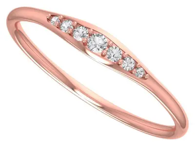 Solitaire Women Light Weight Band Ring 3D print model 2