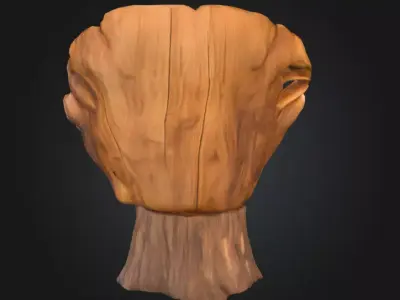 Rustic Tree Chair Low-poly 3D model