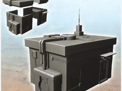 Futuristic house with bionic door and exterior drainpipes 18 - F 3D print model