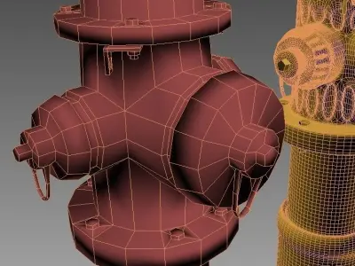 Fire Hydrant hight-low poly 3D model