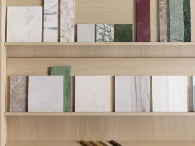 A display stand with samples of finishing materials 3D model