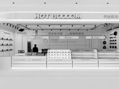 Bakery Shop Scene Low-poly 3D model