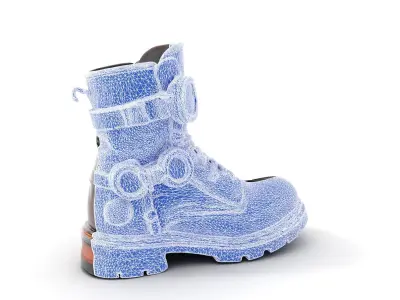 Steampunk Boot with Gear and Goggles Model Pack Low-poly 3D model