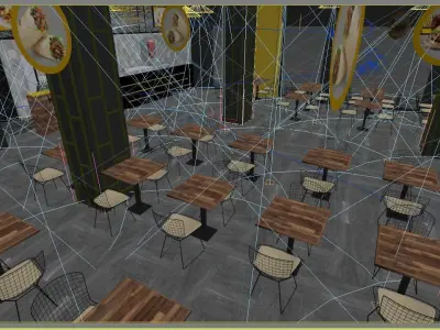 Turkish Doner Restaurant  Low-poly 3D model