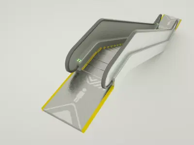 ELEVATOR 3D MODEL LOW POLY escalator design Low-poly 3D model