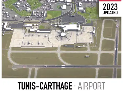 Tunis - Carthage Airport Low-poly 3D model