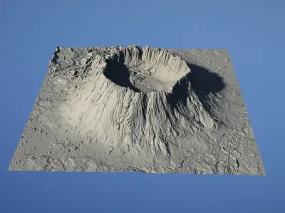Landscape Environment Volcano Snow 30 Low-poly 3D model