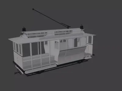 Tram vintage single one 3D model