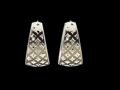 Geometric Gold Earrings  3D print model