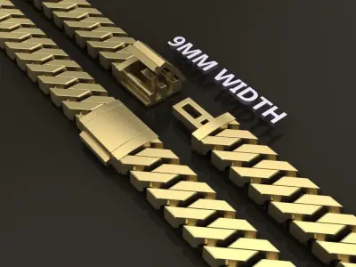 Cuban Chain Link Box Style 9MM WIDTH  3D print model