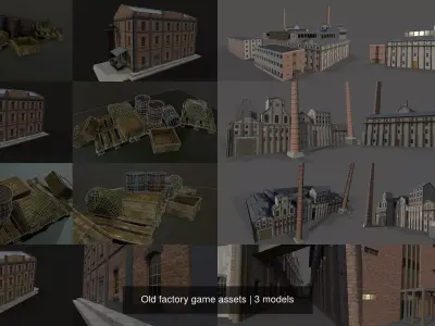 Old factory game assets 3D Model Pack
