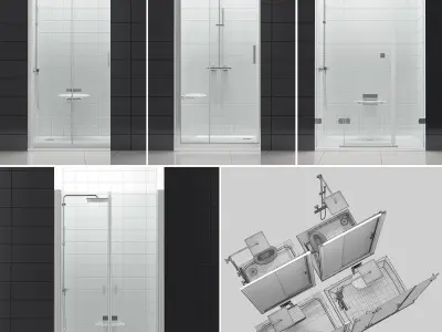 Set of shower doors RAVAK set 53 3D model