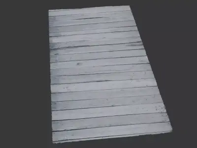  Weathered Wooden Planks Scan Low-poly 3D model