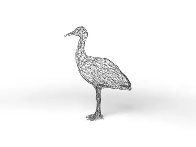 Crane Wireframe Low-poly 3D model