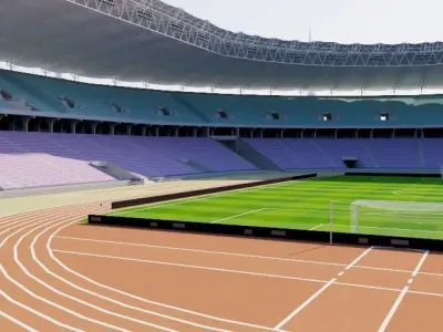 Stade Olympique de Rades - Tunisia  Low-poly 3D model