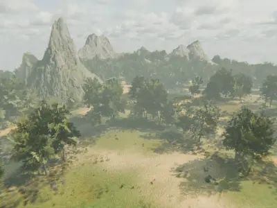 Realistic GAME-READY huge Forest pack Low-poly 3D model