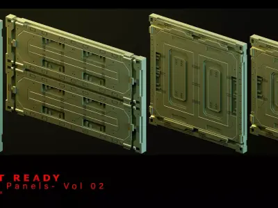 Sci-Fi Wall Panels- Printable Miniature Set 3D print model  3D print model