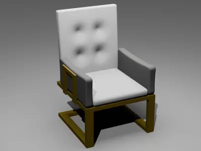 White armchair Free 3D model