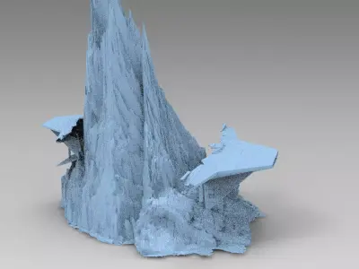 Mountain Sci fi ship wreck 2  3D model