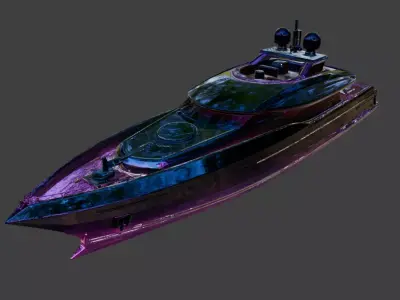 Cyberpunk Stealth Yacht 3D Model 3D model