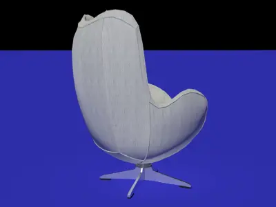 Egg chair white fabric 3D model