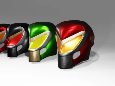 Futuristic sci-fi helmet science fiction robot Low-poly 3D model