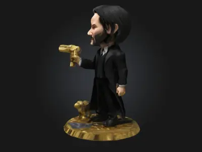  John Wick Stylized 3D Printable Caricature 3D print model