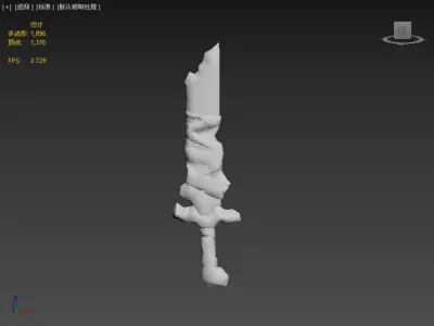 Bone Sword Low-poly 3D model buy