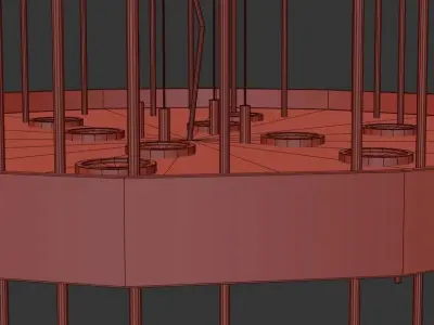 PERLINA modern chandelier in gold 3D model