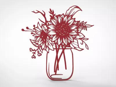 SUNFLOWER WALL FRAME  3D print model