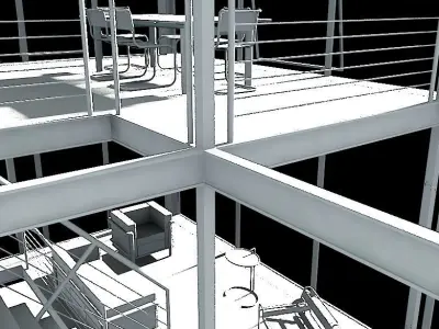 minimal office floor 3D model