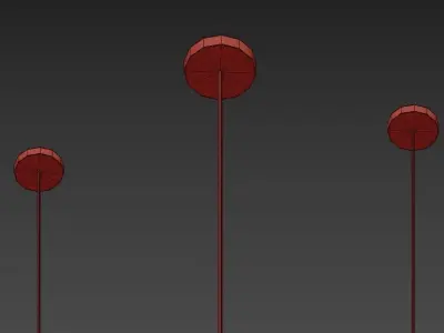 BROOKLYN three gold and circles hanging from string 3D model